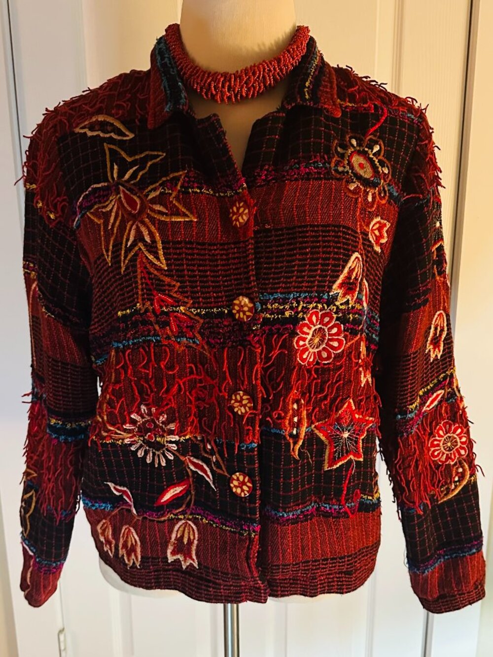 Vintage Julia Kim 1990s art to wear jacket, women's size L